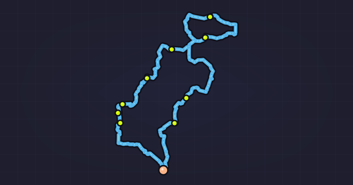 Map of cycling route éclair gravel ride ☁️